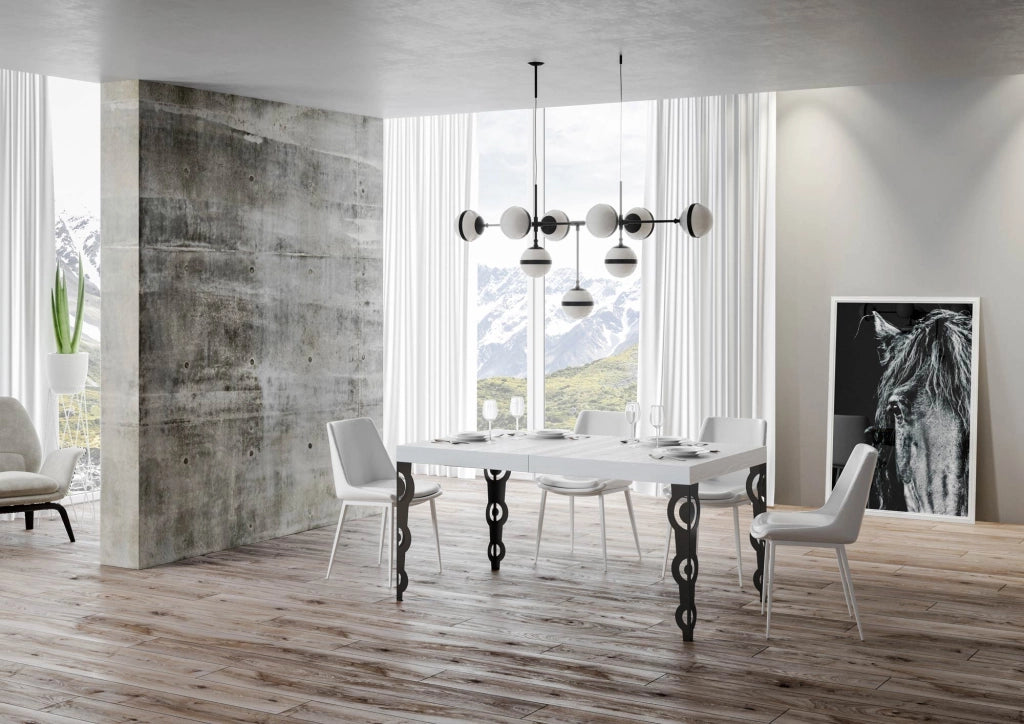 Tavolo Allungabile 160-244x80x77 cm Karamay Bianco Frassino