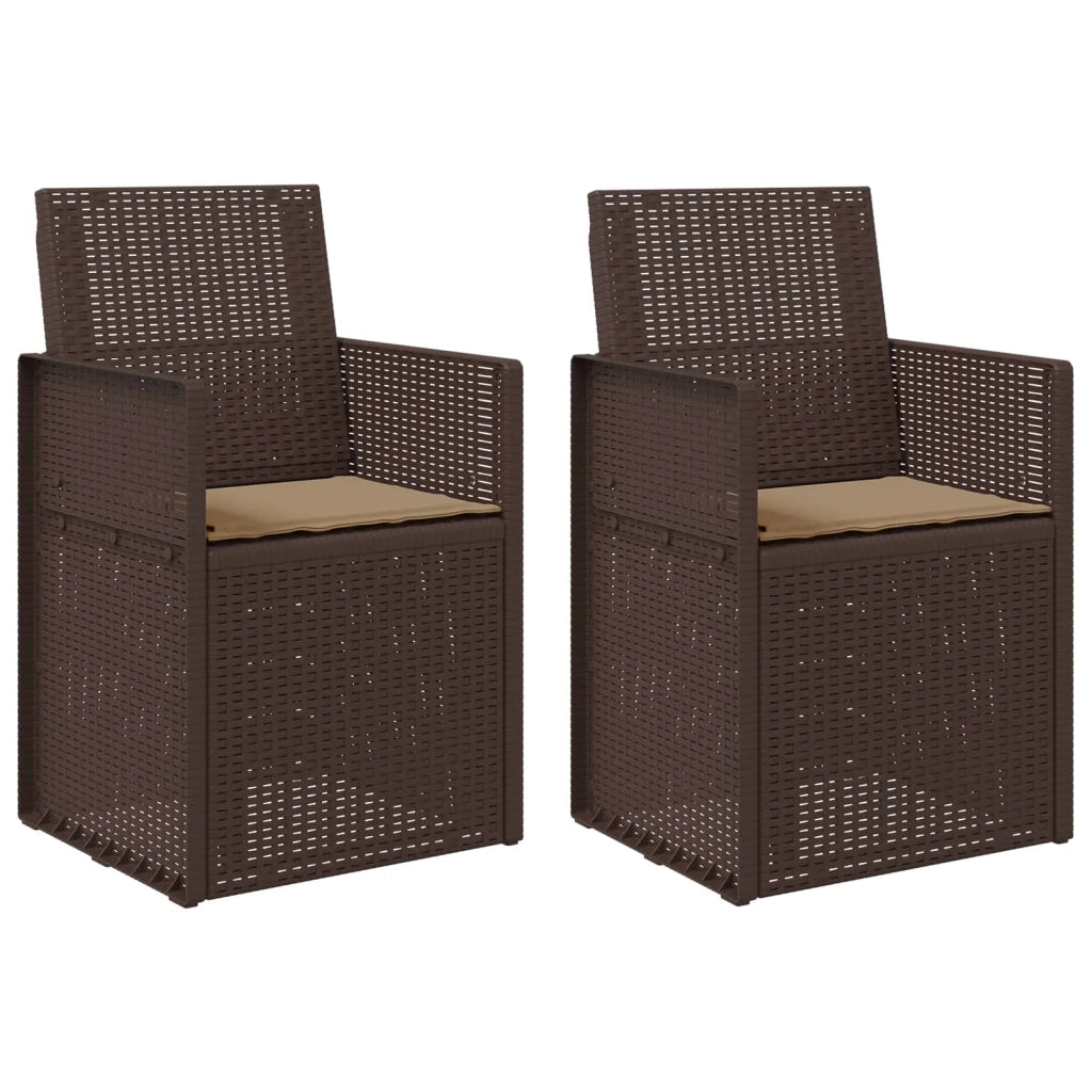 Sedie da pranzo da giardino 2 pcs Marrone e Tortora PP 899991