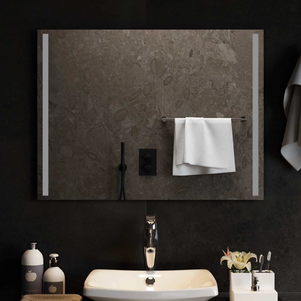 Specchio da bagno LED Trasparente 80 x 60 cm vetro temperato 42045799