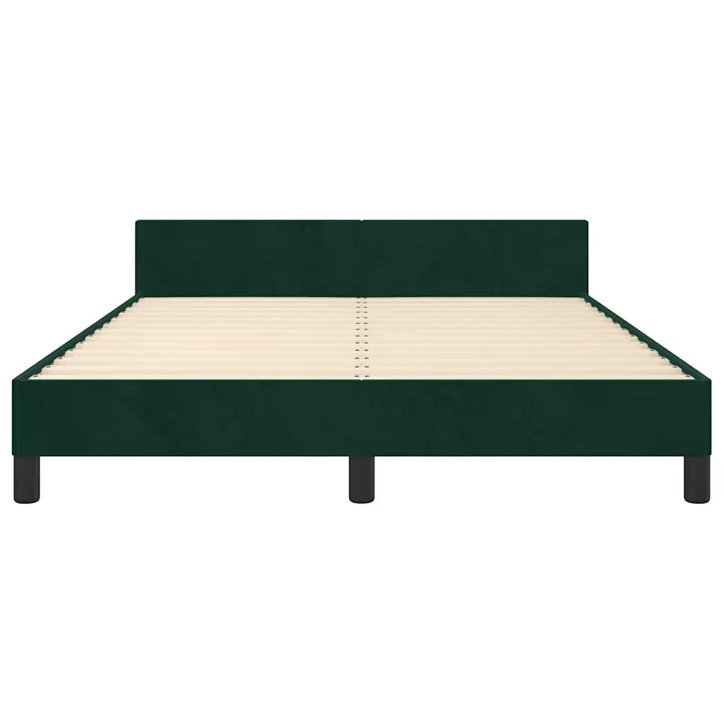 Letto matrimoniale | Letto per adulti | Giroletto senza Materasso Verde Scuro 140x200 cm in Velluto