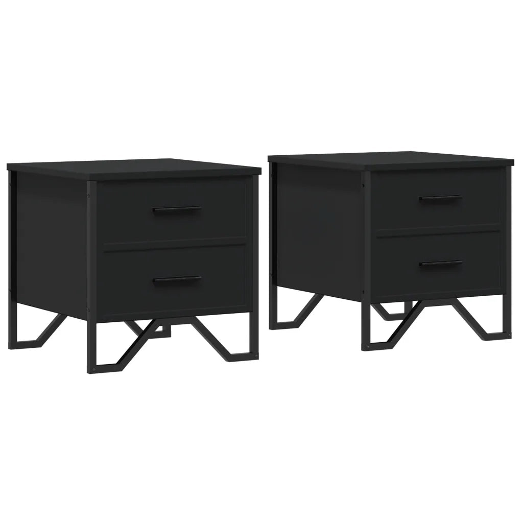 Comodini 2 pz Neri 40x41x40 cm in Truciolato 848505