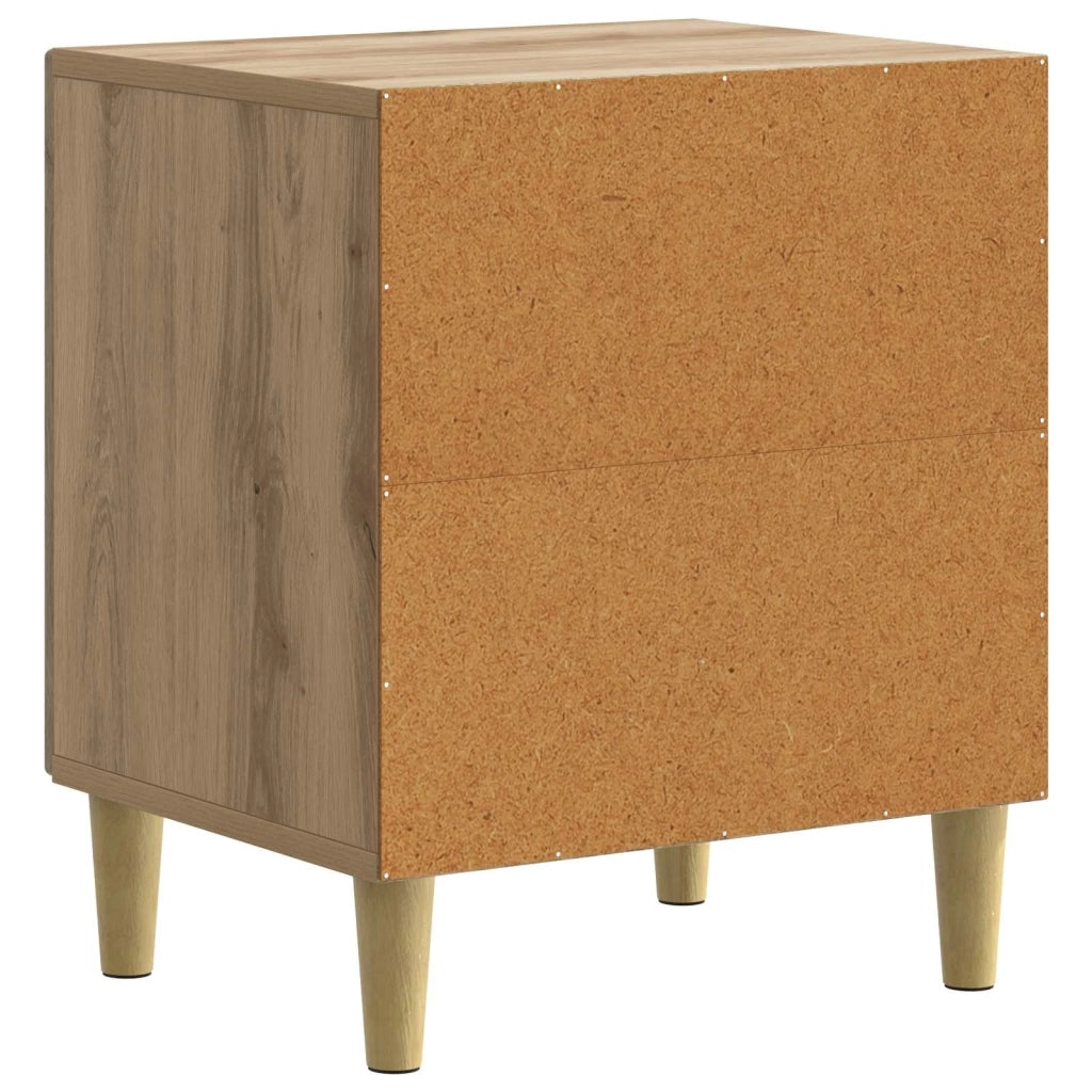 Set di 2 Comodini | Armadio da Notte | Mobiletto da notte Rovere Artigianale 43 x 34,5 x 50 cm