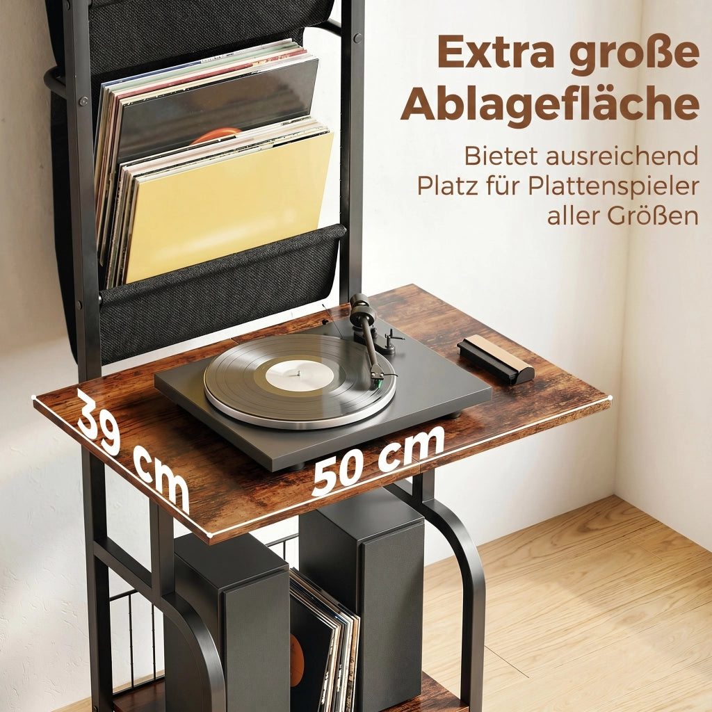 Libreria industriale con 3 tasche in tessuto ¨C Xylo ¨C Legno rustico marrone