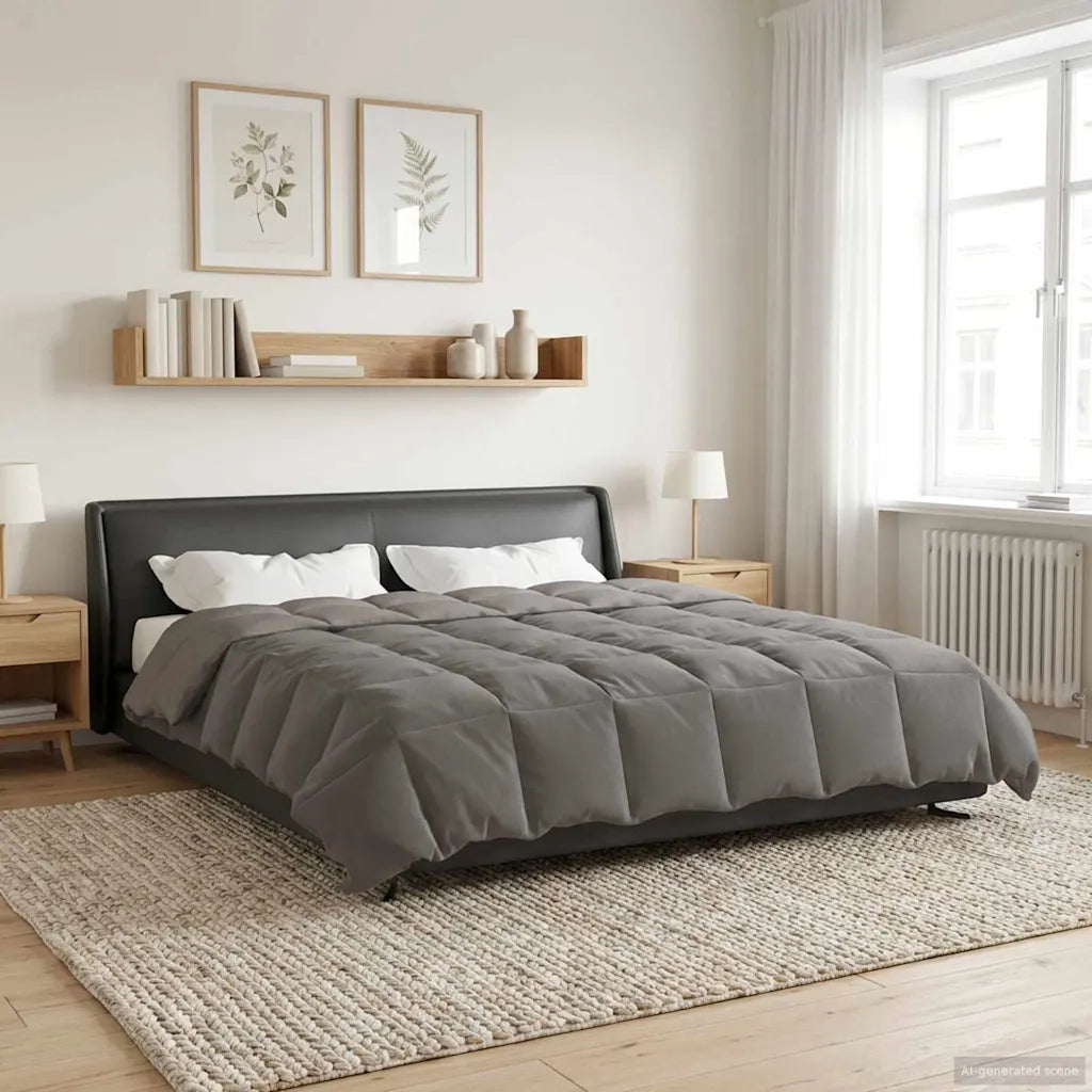 Duvet Invernale Grigio chiaro 240 x 260 cm Microfibra 42026096