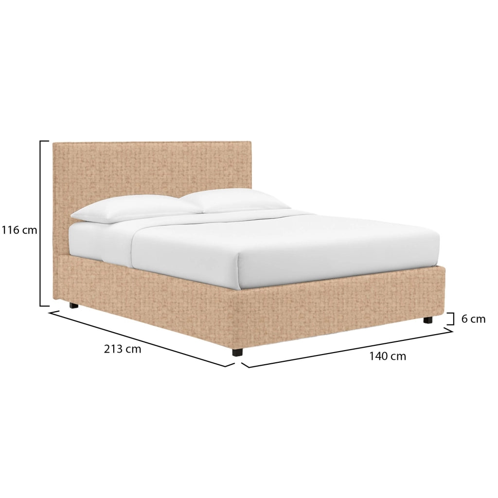 Redditch, Letto Piazza e Mezza Sfoderabile Made in Italy, Beige