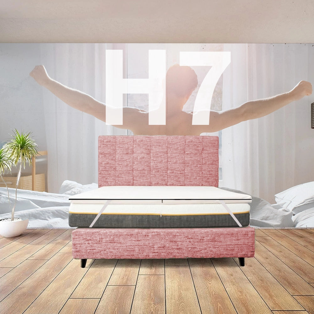TOPPER RIGIDO matrimoniale 180X195 Cm, Topper ortopedico contro il mal di schiena ALTO 7 Cm | Topper sfoderabile anallergico con elastici per fissaggio - MOD. FISIO H7