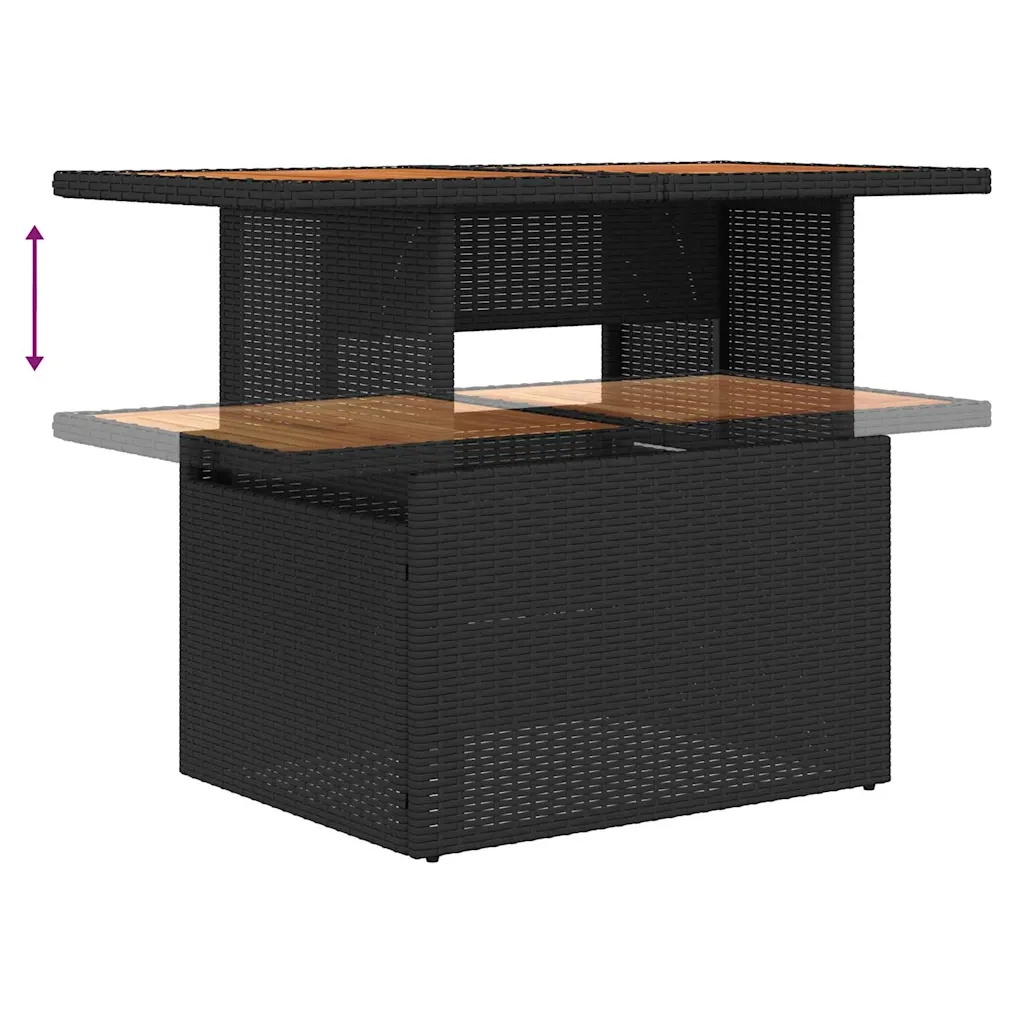Set Divano da Giardino con cuscino 6 pcs Nero polyrattan 3359932