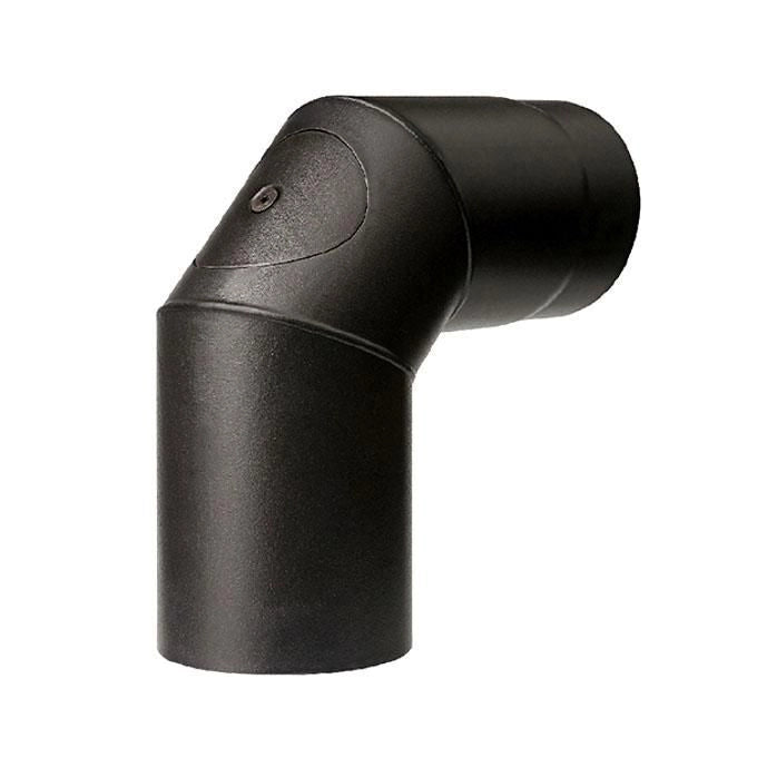 ALA 8018915018883 Aeternum ALA Gomito in Acciaio 90° con Sportello di Ispezione Diametro 14 cm Spessore 2 mm colore Nero Opaco