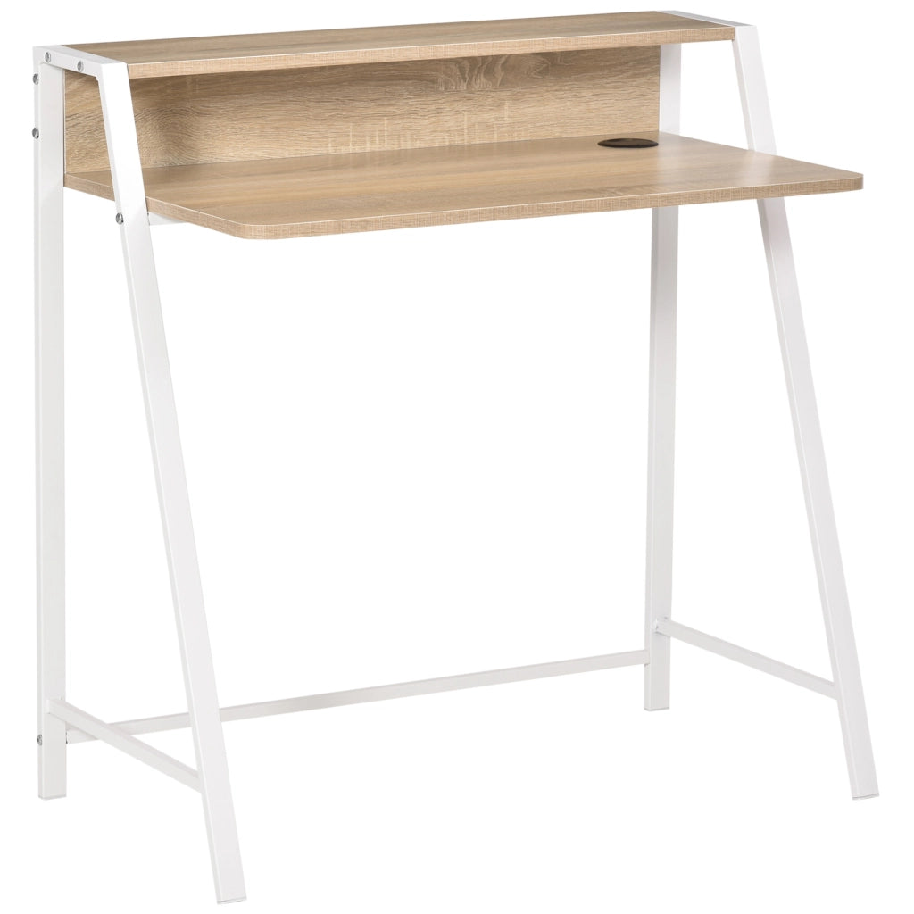 Scrivania per Computer ¨C zephmum ¨C Legno Quercia Bianco 84x45x85 cm