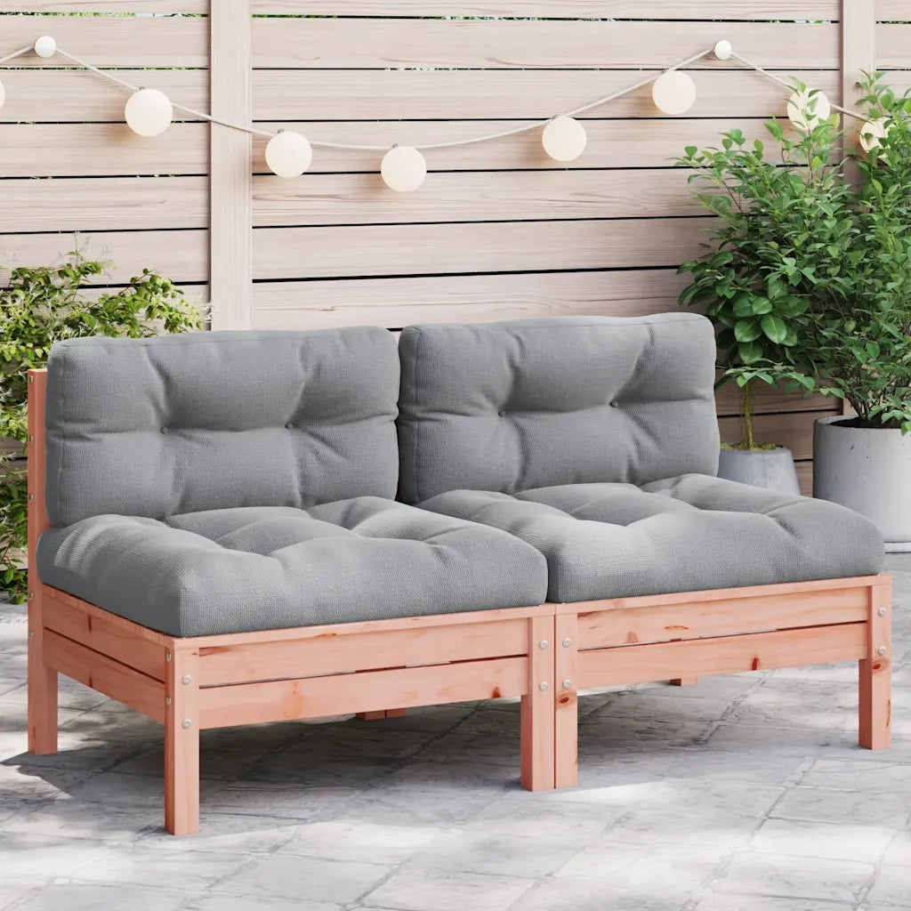 Divano da esterno-Divani Giardino Senza Braccioli con Cuscini 2 pz Legno Douglas 213551