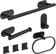Set accessori da bagno nero da 7 pezzi