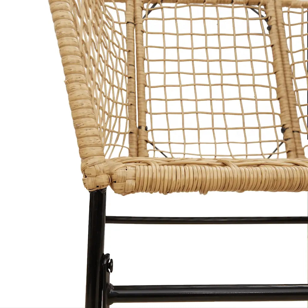 Set Pranzo da Giardino 7pz Marrone Polyrattan Vetro 3334594