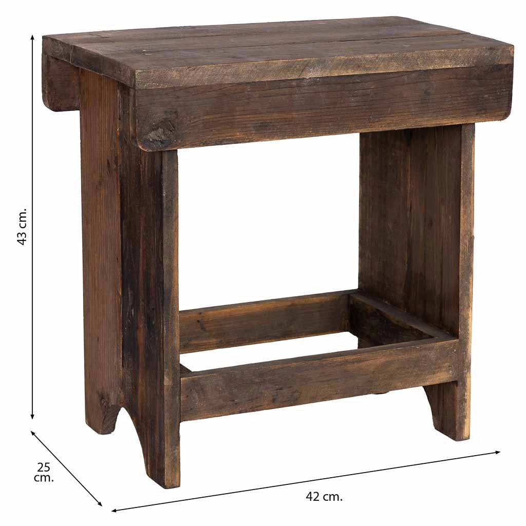 Sgabello in legno 42x25x43h cm