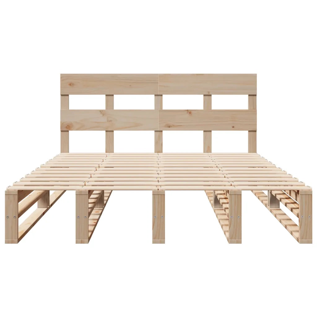 Letto senza Materasso-Struttura Letto 135x190 cm in Legno Massello di Pino 317256