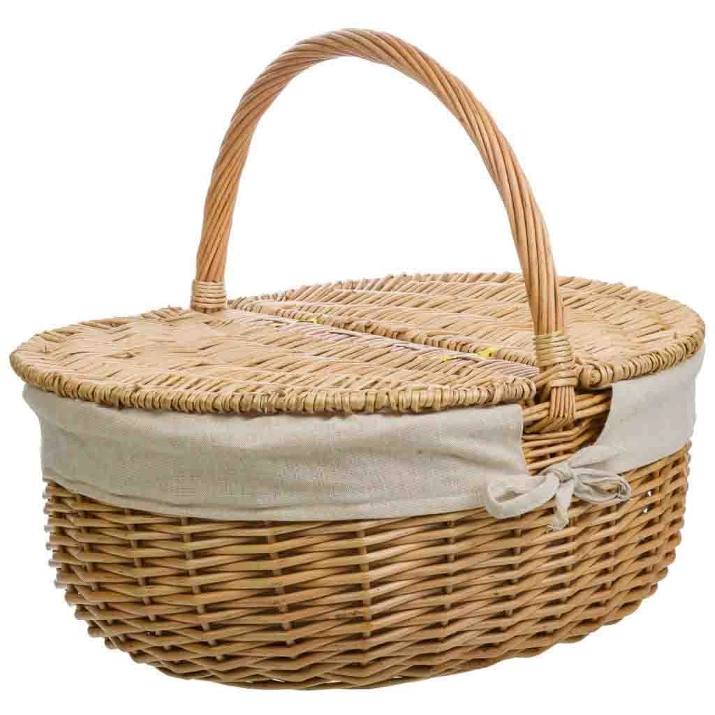 Cesto in vimini marrone foderato 48x37x17/40h