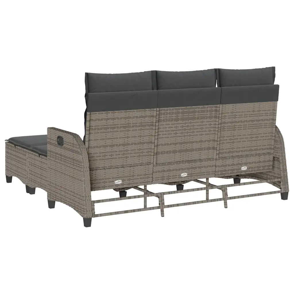 Set Divani da Giardino 3 pz con Cuscini a L Grigio Polyrattan 3328640