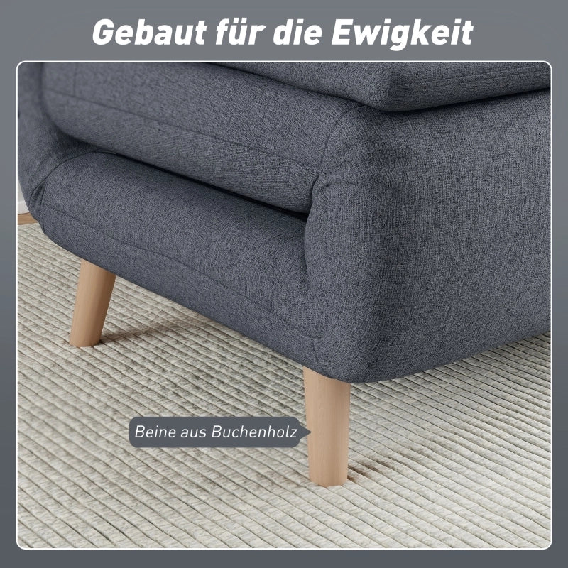 Poltrona letto 3 in 1 convertibile con schienale regolabile, grigio