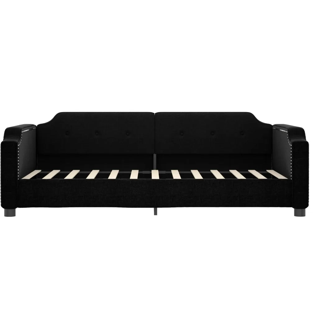 Divano letto | Sof¨¤ letto | Letto singolo Estraibile Nero 80x200 Tessuto