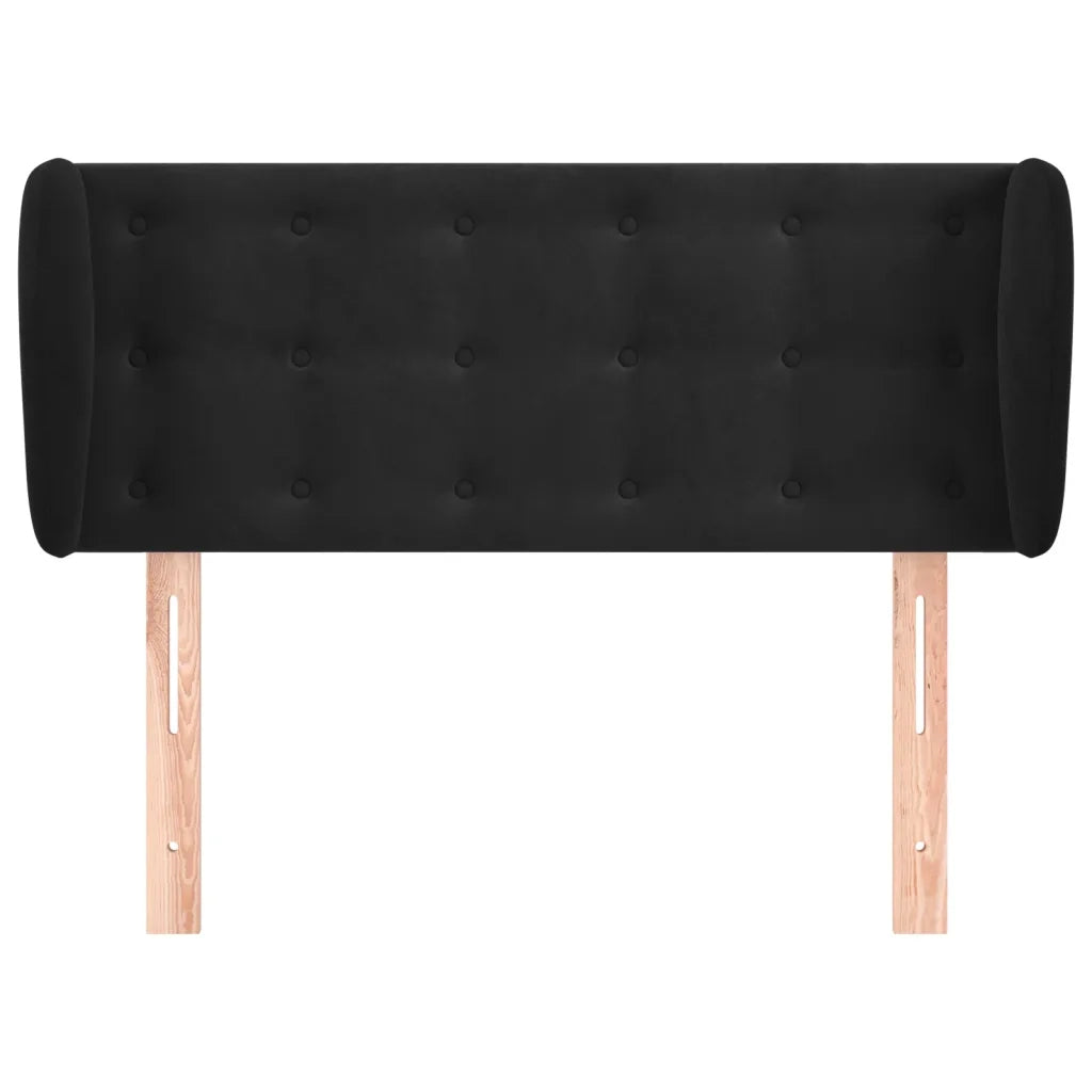 Testiera | Testata ad Orecchio Nera 93x23x78/88 cm in Velluto