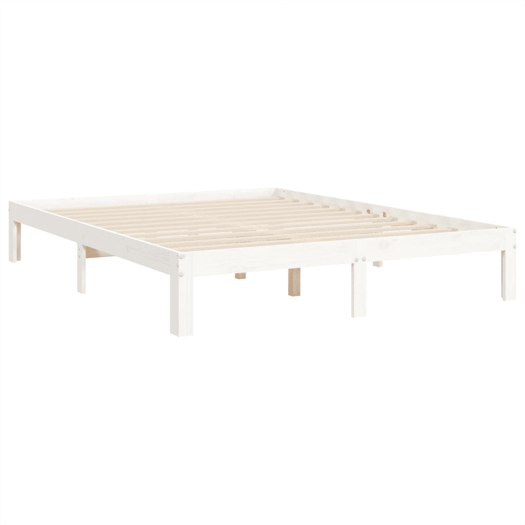 Letto senza Materasso-Struttura Letto Bianco 140x190 cm Legno Massello di Pino 244480