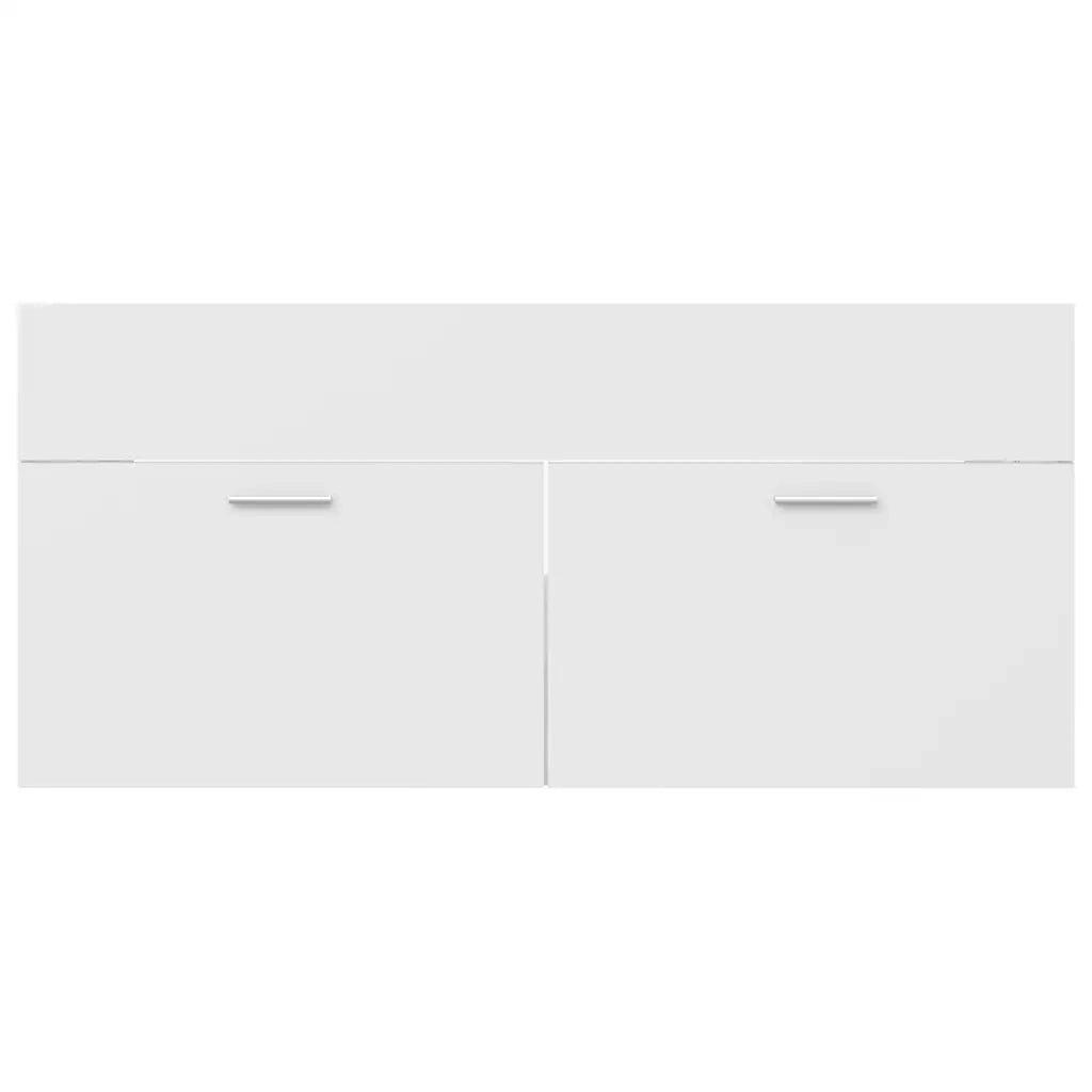 Set Mobili da Bagno 2 pz Bianco in Legno Multistrato 804809