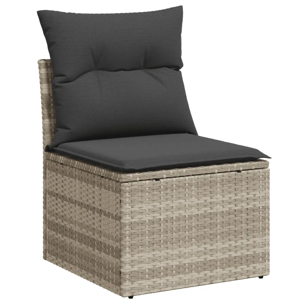 Set Divani da Giardino 7pz con Cuscini Grigio Chiaro Polyrattan 3269022