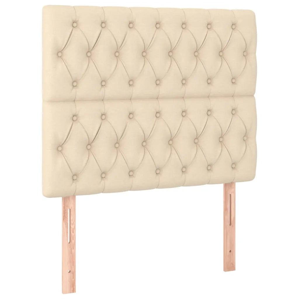 Letto a Molle con Materasso e LED Crema 90x190 cm in Tessuto