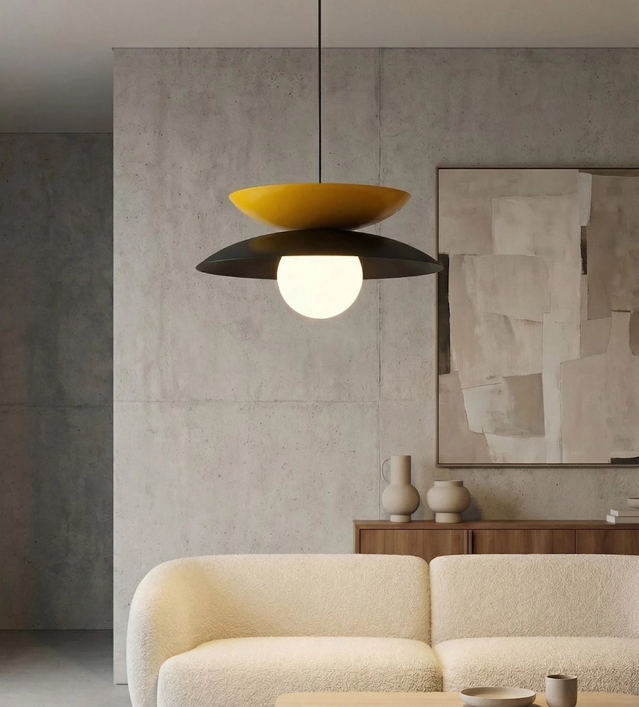 Lampada a sospensione NAGOYA Japandi nera arancio 1xG9