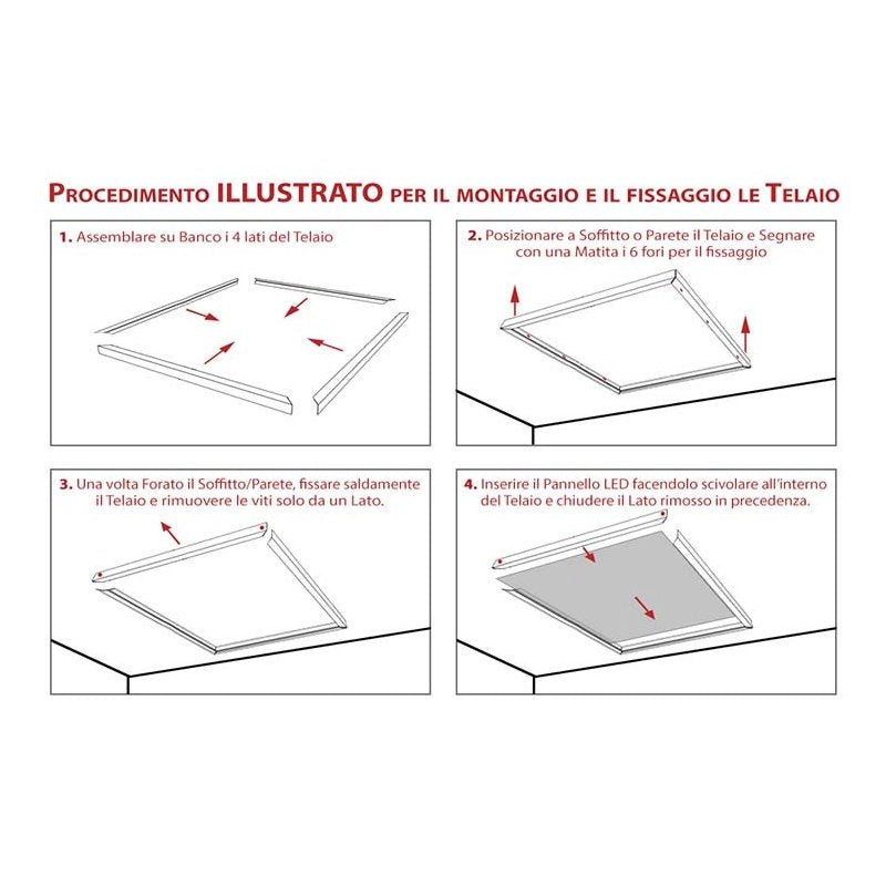 Struttura Telaio Supporto Montaggio Pannello Led 120X30cm SKU 6708