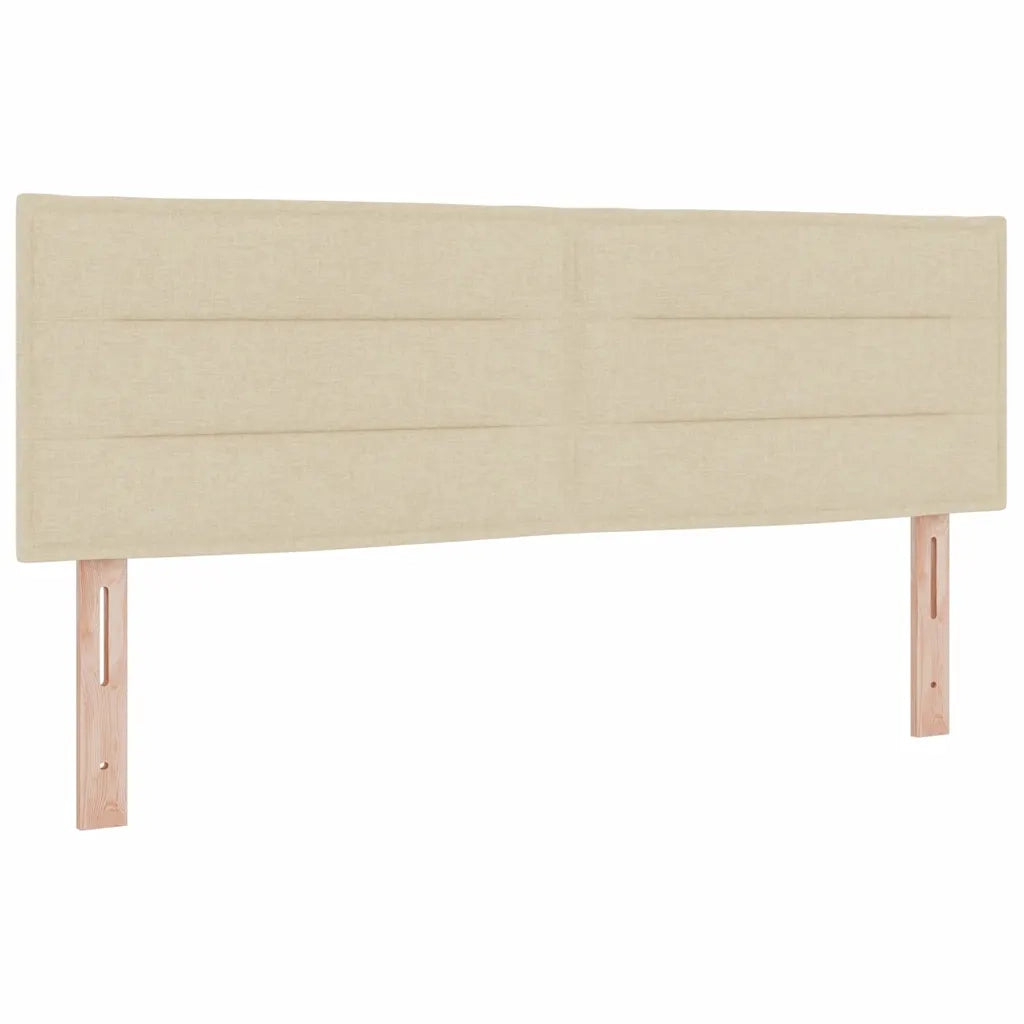 Letto a Sorgente LED con strisce LED Crema 140 x 190 cm Tessuto 3342364