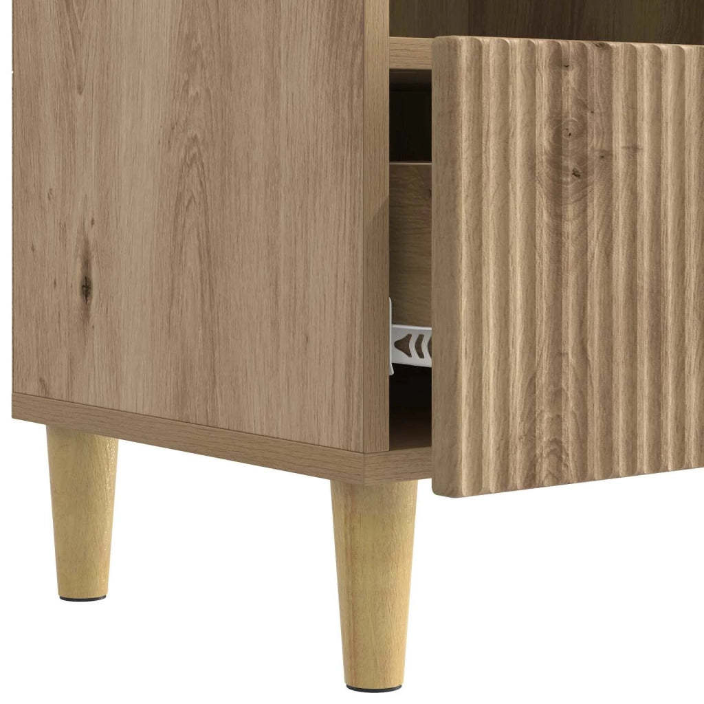 Mobile TV con cassetto-Credenza per TV Rovere Artigianale 102 x 34,5 x 50 cm 340775