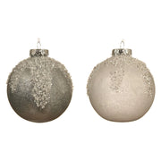Palline di natale color bianco o argento con decori Kaemingk