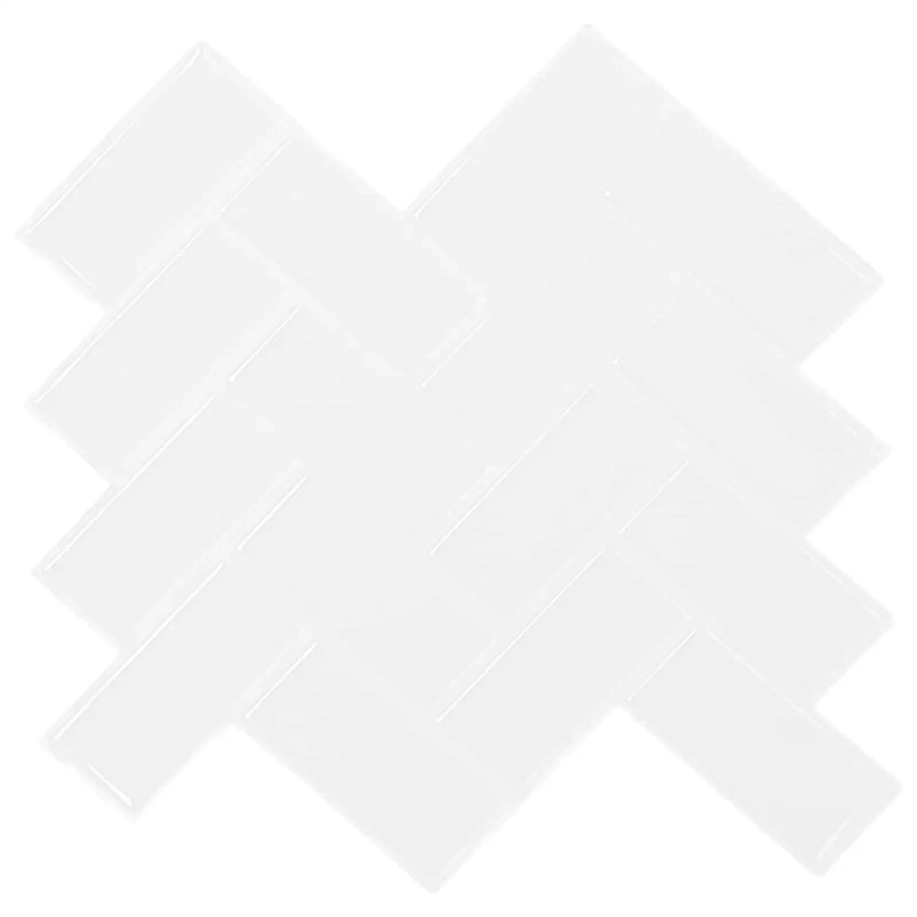Piastrella a Spina di Pesce 10 pz Bianco 30 x 30 cm CFW5948221
