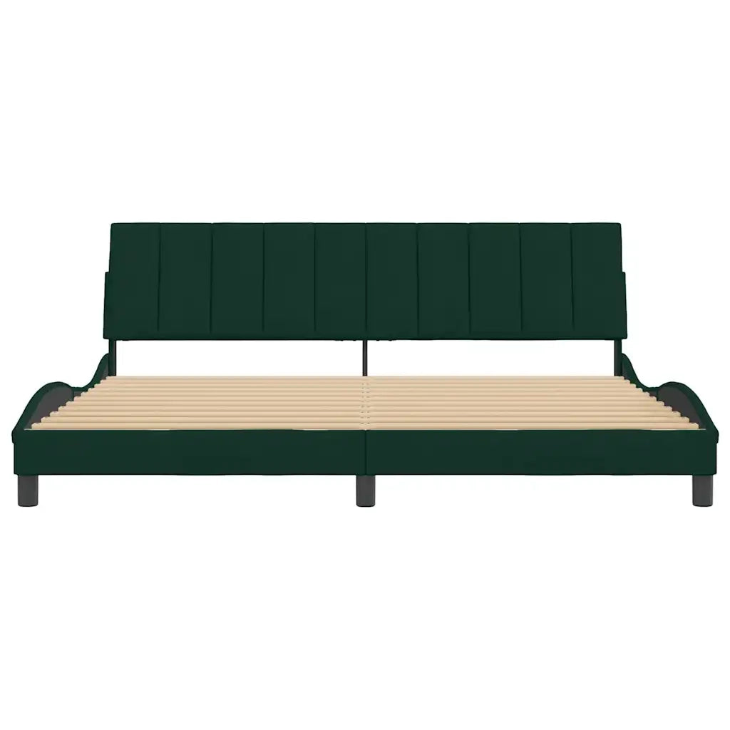 Giroletto senza Materasso Hanko Verde Scuro 200x200 cm in Velluto