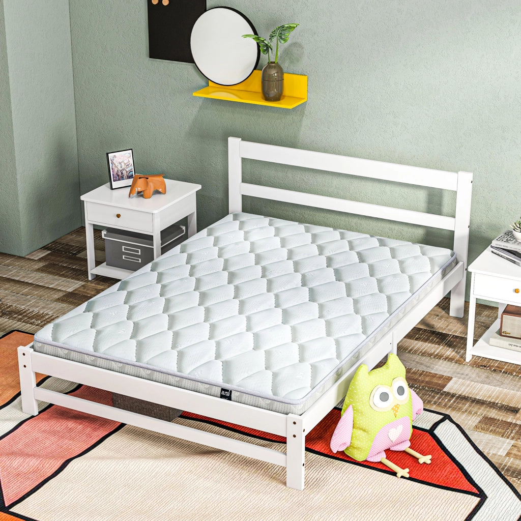 Letto Matrimoniale in Legno ¨C Minimal ¨C Bianco 195x141 cm