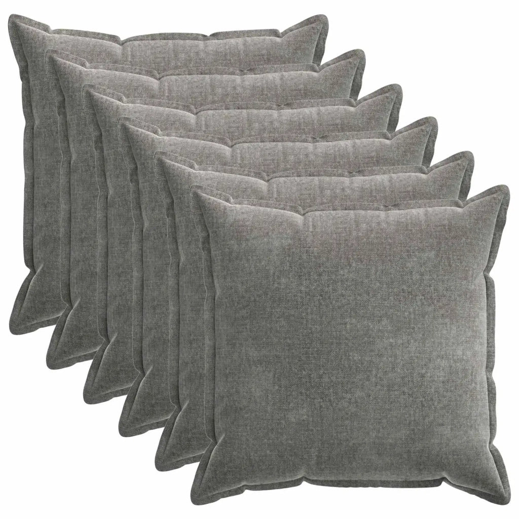 Federa 6 pz HOUTEN Grigio Scuro 80 x 80 cm Tessuto Chenille 921678