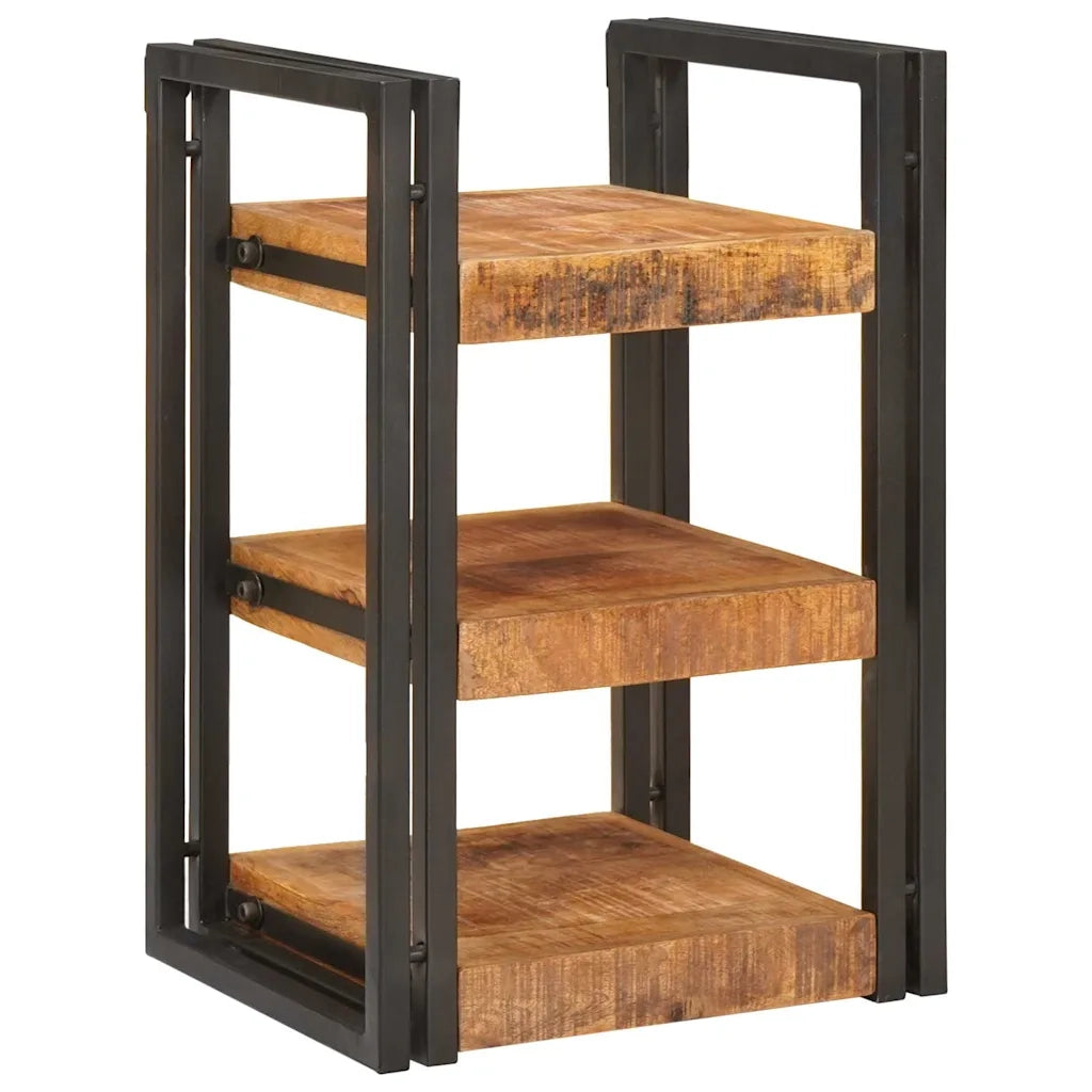 Comodino 2 pcs Marrone e Nero Legno di mango massello 4016731