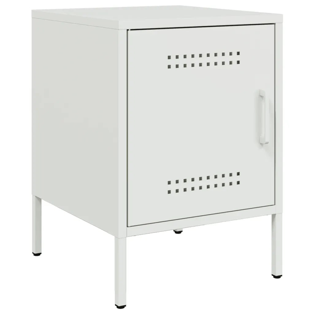 Comodino Bianco 36x39x50,5 cm in Acciaio 842920
