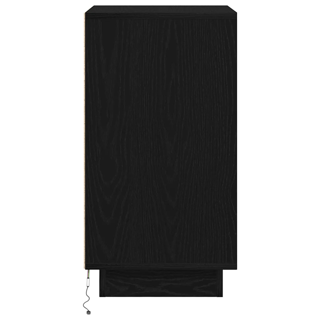 Comodino con Luci LED Nero 38x34x65 cm 861302