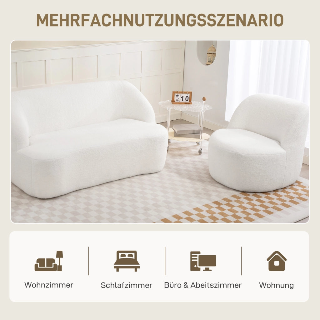 Poltrona Moderna con Rivestimento in Tessuto ¨C Minimal ¨C Cremewei?