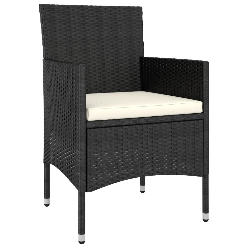 Set Divani da Giardino 5 pz | Set Salotto da Giardino in Polyrattan Nero