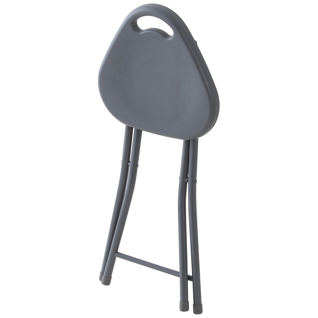 SGABELLO IN ABS E METALLO GRIGIO PIEGHEVOLE