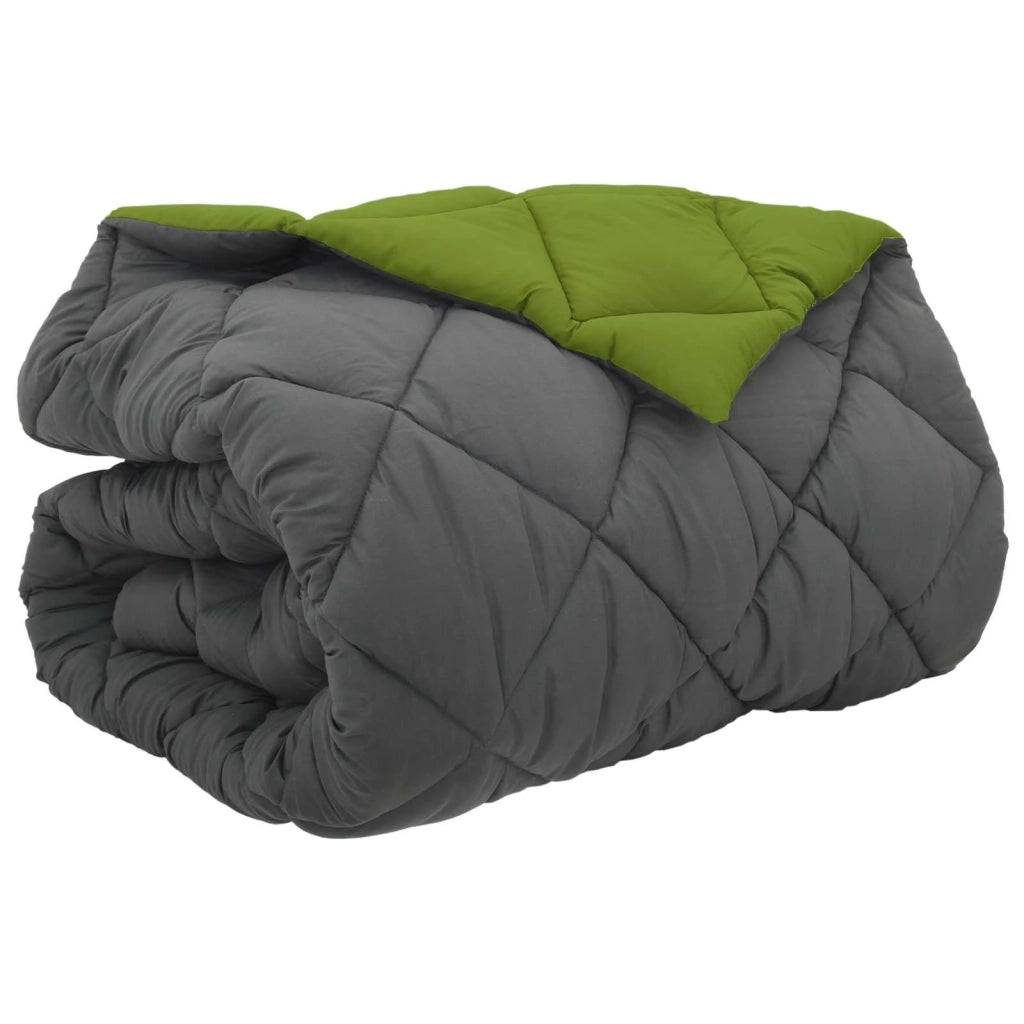 Piumone | Duvet Invernale Verde e Antracite 220 x 240 cm Microfibra