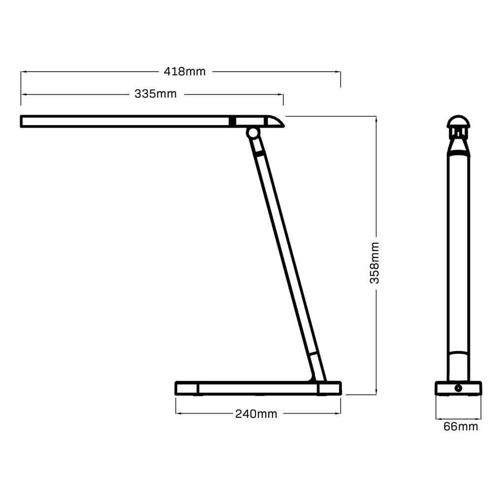 Lampada da scrivania LED Madera Polux nera/argento 4000K USB