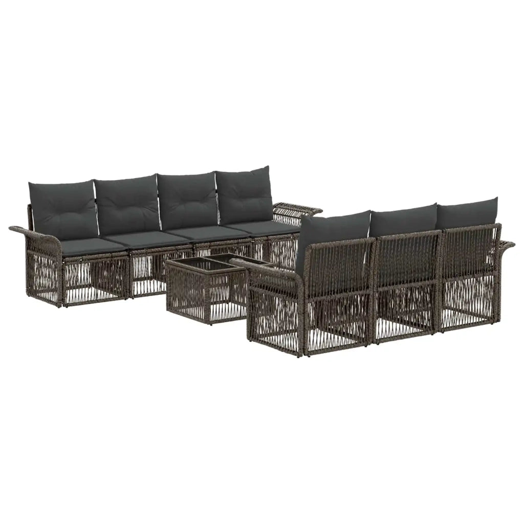 Set Divano da Giardino 8 pz Grigio polyrattan 3434768