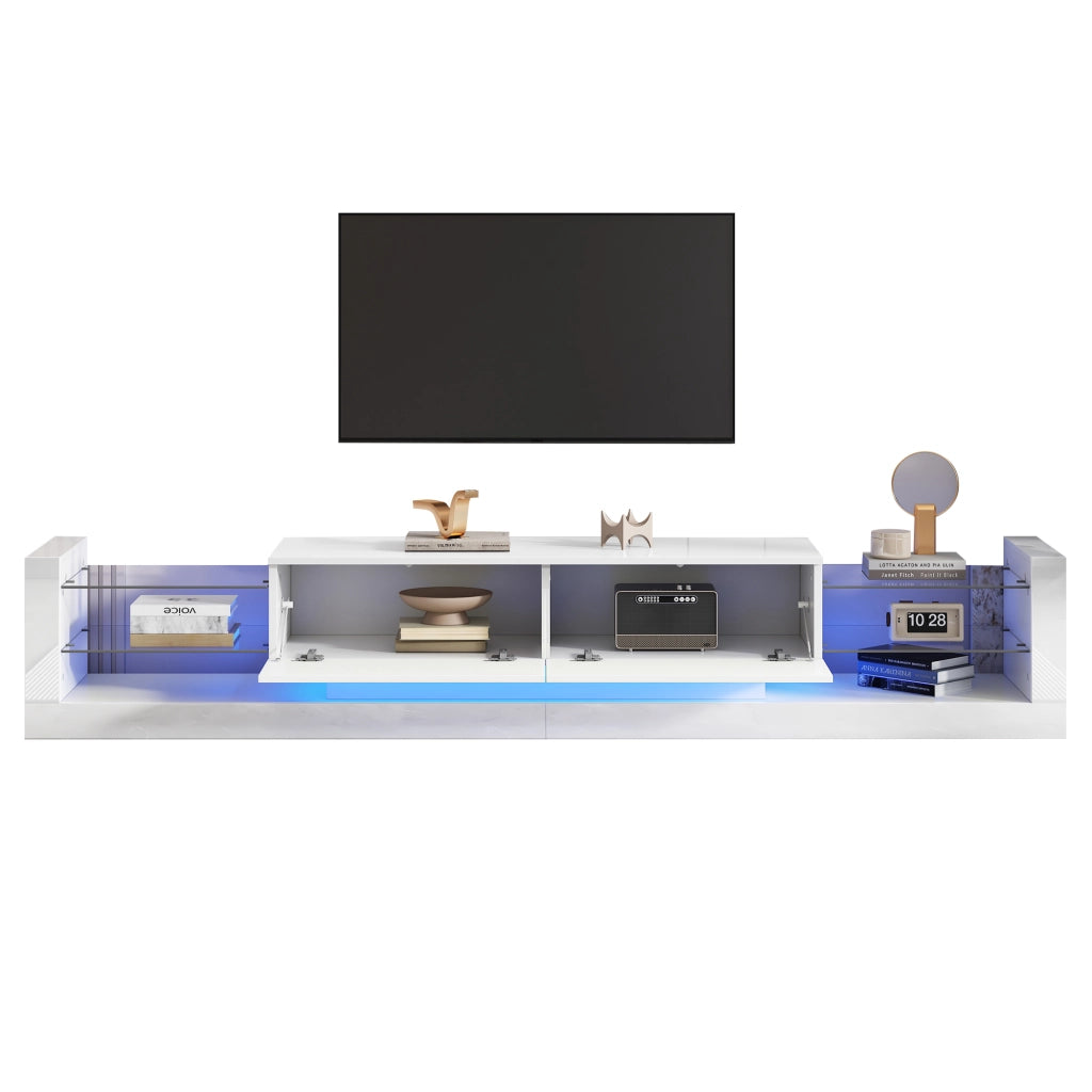 Cassettiera per TV bianca in truciolato lunghezza 181 cm