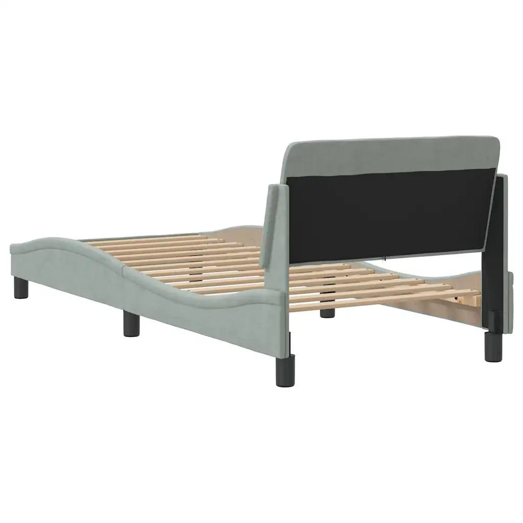 Struttura letto Dover Grigio Chiaro 90x190 cm in Velluto 373320