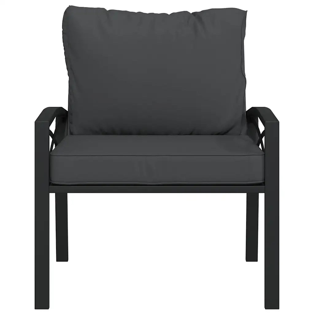 Sedia da Giardino con Cuscini Grigi 68x76x79 cm Acciaio 362714