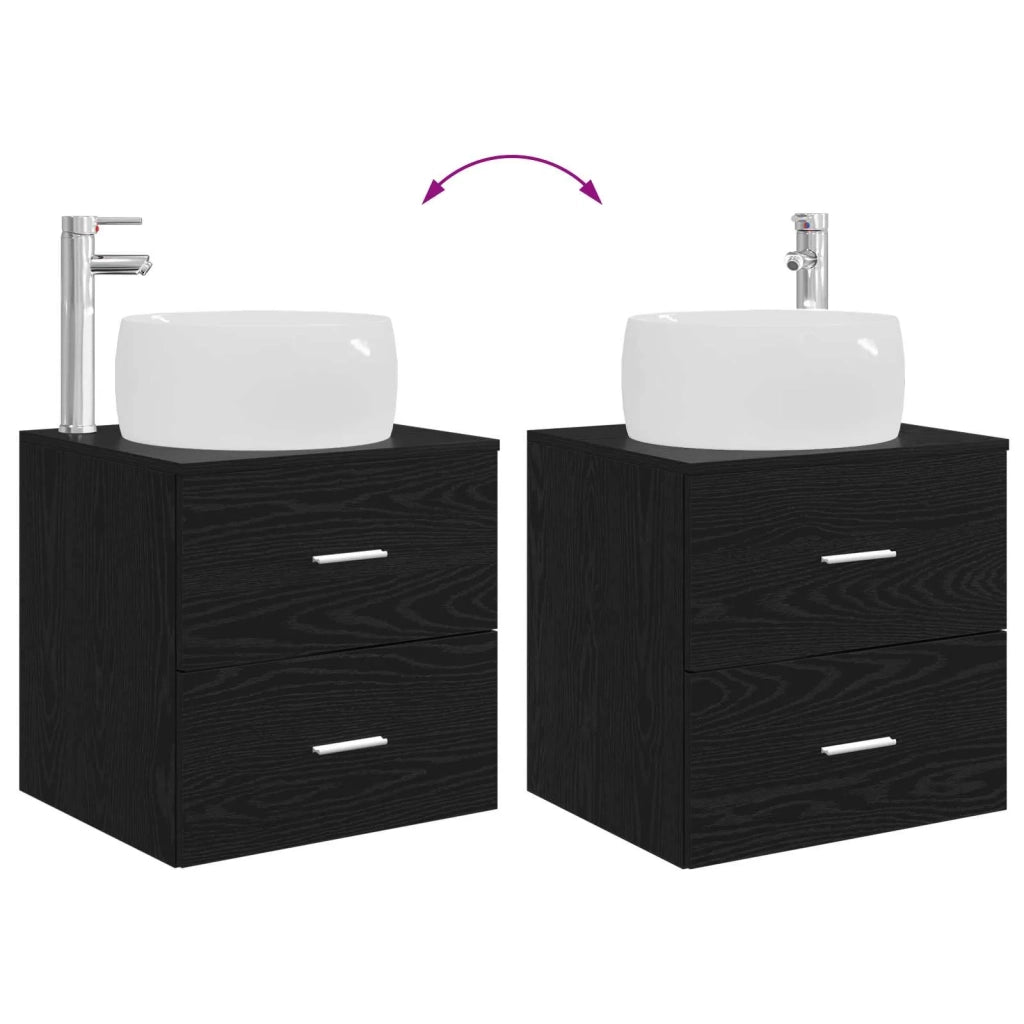 Set di mobili per il bagno 2 pcs Rovere Nero 3403921