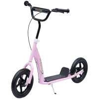 Monopattino per Bambini 5-12 Anni con Freno Posteriore e Manubrio Regolabile, 120x52x80-88 cm, Rosa